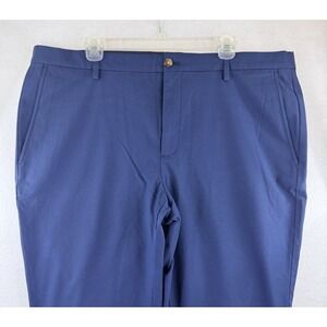 Jos A Bank Traveler Tailored Fit Men's Pants, 40x32 Blue Cotton Nylon Spandex